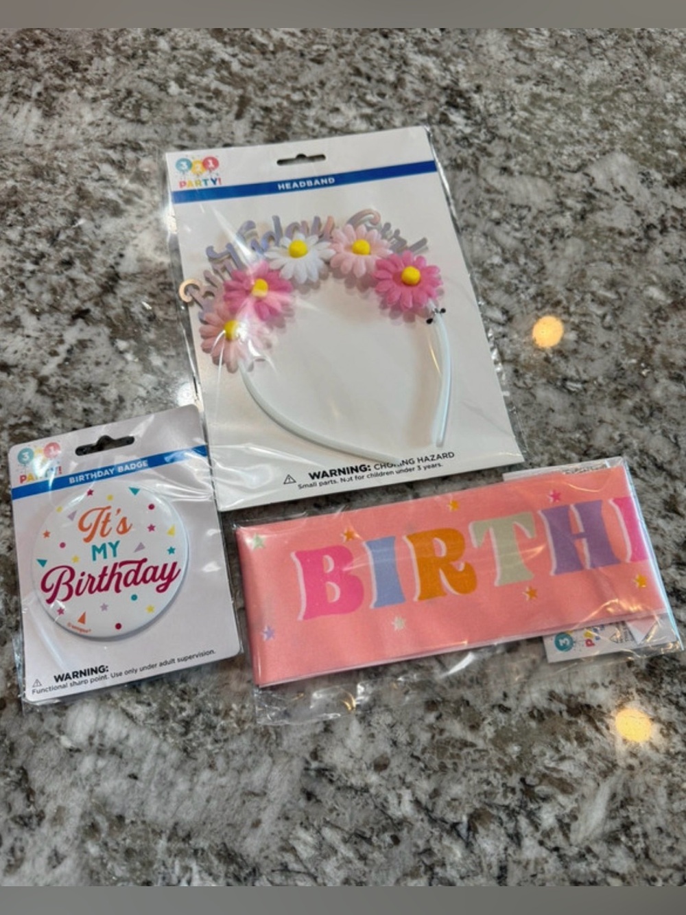 Party! Pink Daisy Headband & Birthday Sash Set